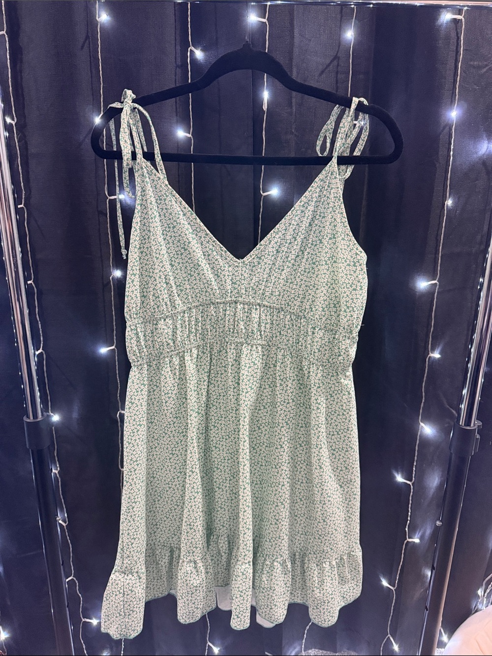 Altar'd State Light Green Floral Tie-Strap Camisole Dress